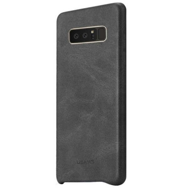 „USAMS“ Slim Leather kaaned - must (Galaxy Note 8)