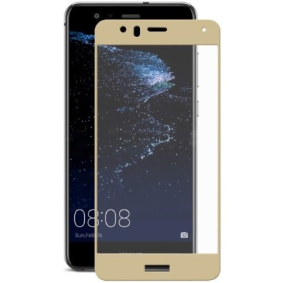 Huawei P10 Lite  „Hat-Prince“ 9H Tempered Glass sustiprintos apsaugos auksinis pilnai dengiantis apsauginis ekrano stiklas 0,26 