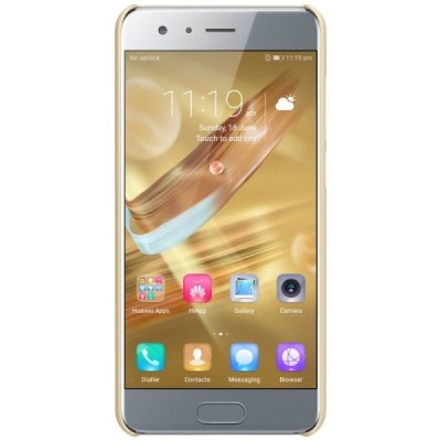 Huawei Honor 9 (Honor 9 Prmium) Nillkin Frosted Shield auksinis plastikinis dėklas + apsauginė ekrano plėvelė / Priedai.lt