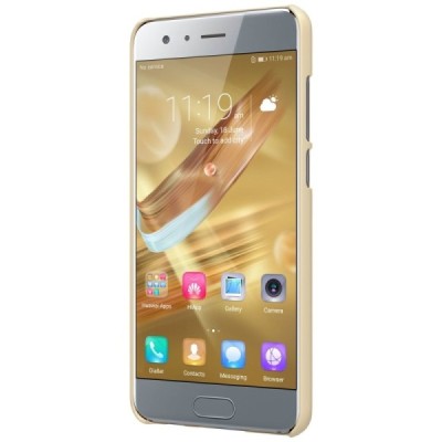 Huawei Honor 9 (Honor 9 Prmium) Nillkin Frosted Shield auksinis plastikinis dėklas + apsauginė ekrano plėvelė / Priedai.lt