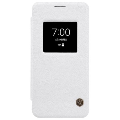 Prabangus „Nillkin“ Qin serijos baltas odinis atverčiamas LG G6 (H870) dėklas / Priedai.lt
