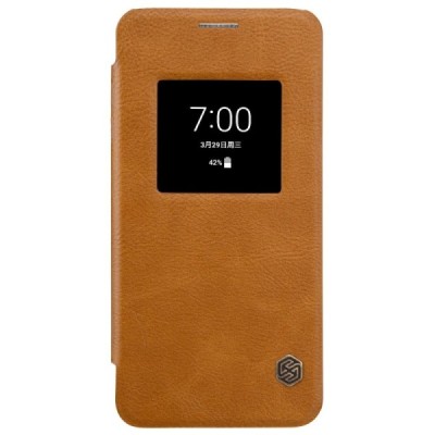 Prabangus „Nillkin“ Qin serijos rudas odinis atverčiamas LG G6 (H870) dėklas / Priedai.lt