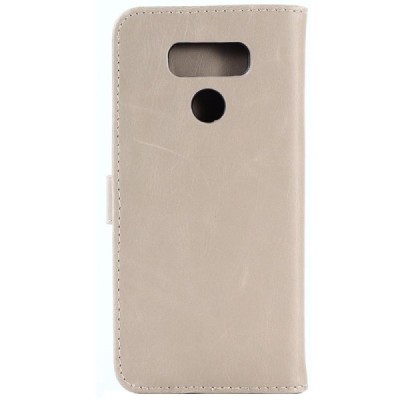 LG G6 (H870) atverčiamas smėlinis odinis retro dėklas - piniginė / Priedai.lt