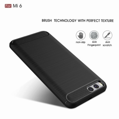 Xiaomi Mi 6 kieto silikono TPU juodas dėklas - nugarėlė / Priedai.lt