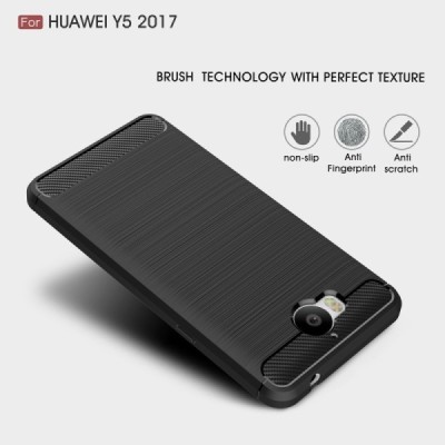 Huawei Y5 2017 (Y5 III) / Y6 2017 kieto silikono TPU juodas dėklas - nugarėlė / Priedai.lt