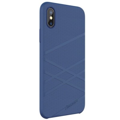 Nillkin Flex Apple iPhone X (iPhone Xs) mėlynas kieto silikono dėklas / Priedai.lt