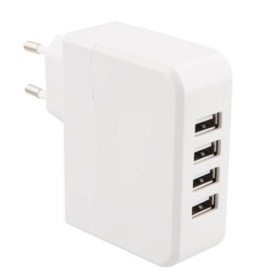 „T'nB“ sieninis tinklo įkroviklis (pakrovėjas) su keturiais USB lizdais / Priedai.lt