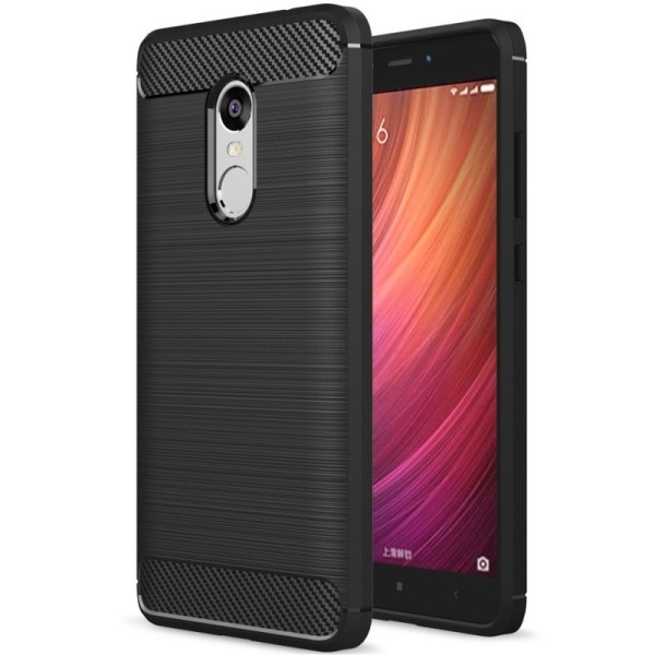 „Carbon“ Kõva silikoon (TPU) kaaned - must (Redmi Note 4)