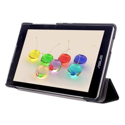 Asus ZenPad C 7.0 (Z170C) atverčiamas juodas odinis dėklas - knygutė / Priedai.lt