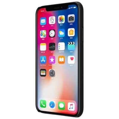 Nillkin Super Frosted Shield Apple iPhone X (iPhone Xs) juodas plastikinis dėklas | Priedai.lt