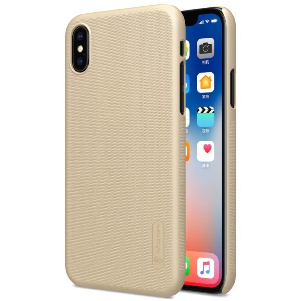 „Nillkin“ Frosted Shield kaaned - kuldne + ekraani kaitse (iPhone X / Xs)