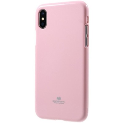 Apple iPhone X (iPhone Xs) Mercury šviesiai rožinis kieto silikono TPU dėklas - nugarėlė / Priedai.lt