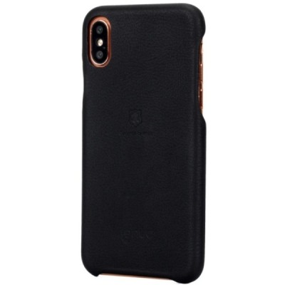 „Lenuo“ Soft Slim serijos Apple iPhone X (iPhone Xs) juodas odinis dėklas - nugarėlė / Priedai.lt