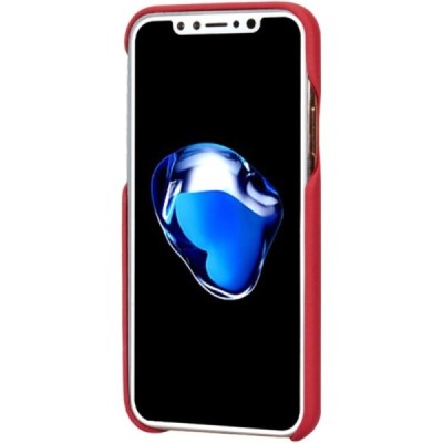 „Lenuo“ Soft Slim serijos Apple iPhone X (iPhone Xs) raudonas odinis dėklas - nugarėlė / Priedai.lt