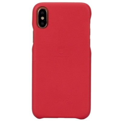 „Lenuo“ Soft Slim serijos Apple iPhone X (iPhone Xs) raudonas odinis dėklas - nugarėlė / Priedai.lt