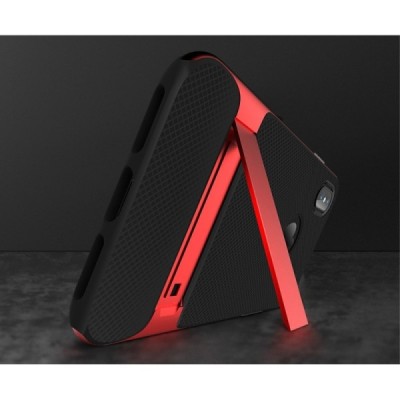 „Rock“ Royce Kickstand sustiprintos apsaugos Apple iPhone X (iPhone Xs) raudonas kieto silikono (TPU) ir plastiko dėklas / Pried