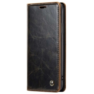Apple iPhone X (iPhone Xs) „CaseMe“ solidus atverčiamas rudas odinis dėklas - knygutė / Priedai.lt