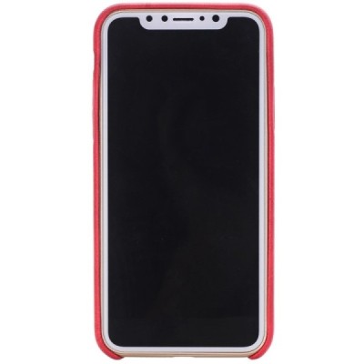 Slim Leather Apple iPhone X (iPhone Xs) raudonas odinis dėklas - nugarėlė / Priedai.lt