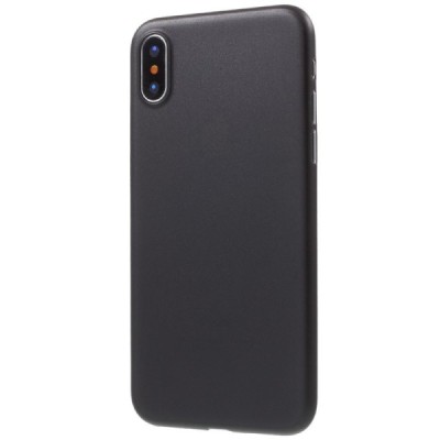 Ploniausias pasaulyje plastikinis skaidrus Apple iPhone X (iPhone Xs) juodas dėklas - nugarėlė / Priedai.lt