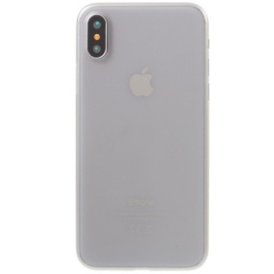 Ploniausias pasaulyje plastikinis skaidrus Apple iPhone X (iPhone Xs) pilkas dėklas - nugarėlė / Priedai.lt