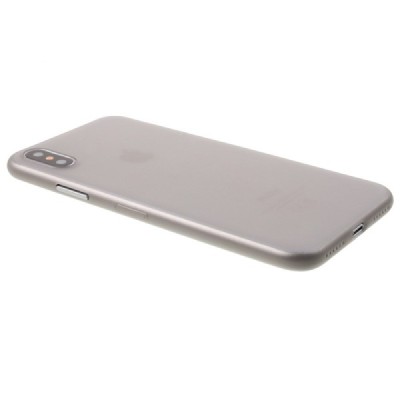 Ploniausias pasaulyje plastikinis skaidrus Apple iPhone X (iPhone Xs) pilkas dėklas - nugarėlė / Priedai.lt