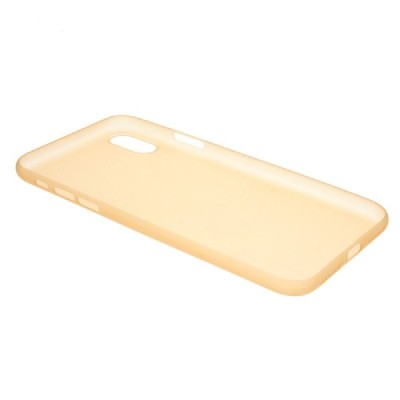 Ploniausias pasaulyje plastikinis skaidrus Apple iPhone X (iPhone Xs) rudas dėklas - nugarėlė / Priedai.lt