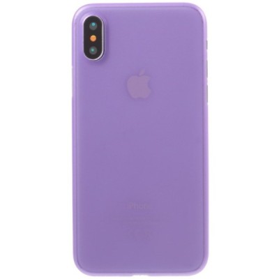 Ploniausias pasaulyje plastikinis skaidrus Apple iPhone X (iPhone Xs) violetinis dėklas - nugarėlė / Priedai.lt