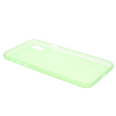 Ploniausias pasaulyje plastikinis skaidrus Apple iPhone X (iPhone Xs) žalias dėklas - nugarėlė / Priedai.lt