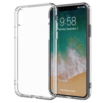 Apple iPhone X (iPhone Xs) kieto silikono TPU skaidrus dėklas - nugarėlė / Priedai.lt