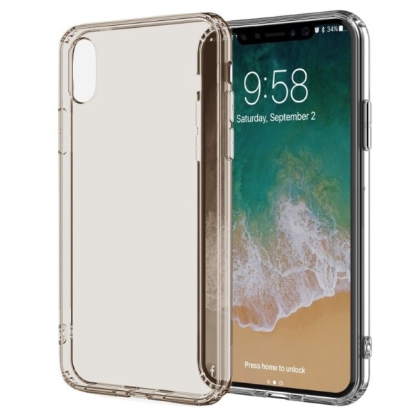 Kõva silikoon (TPU) läbipaistev kaaned - hele pruun (iPhone X / Xs)