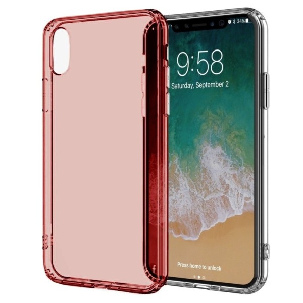 Kõva silikoon (TPU) läbipaistev kaaned - punane (iPhone X / Xs)