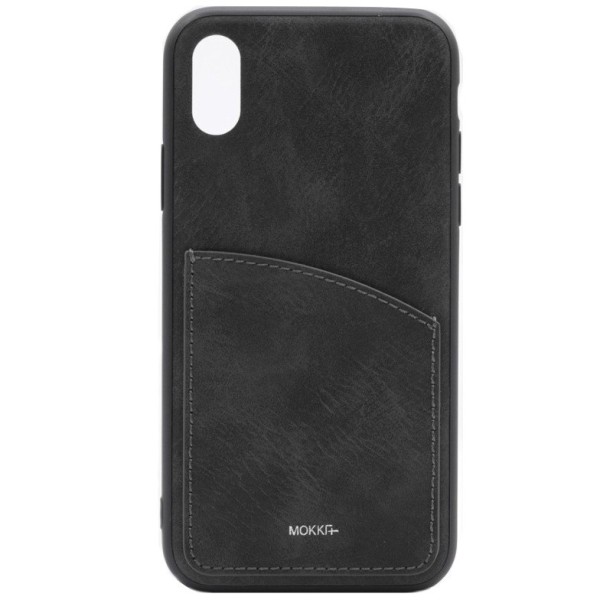 „MOKKA“ Retro kaaned taskuga - must (iPhone X / Xs)