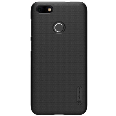 Nillkin Frosted Shield Huawei P9 Lite Mini (Y6 Pro 2017) juodas plastikinis dėklas + apsauginė ekrano plėvelė / Priedai.lt