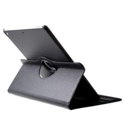 Apple iPad Pro 12.9" 2017 atverčiamas, sukamas 360 laipsnių, juodas odinis dėklas - stovas / Priedai.lt