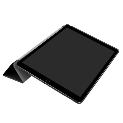 Apple iPad Pro 12.9" 2017 atverčiamas juodas odinis dėklas - knygutė / Priedai.lt