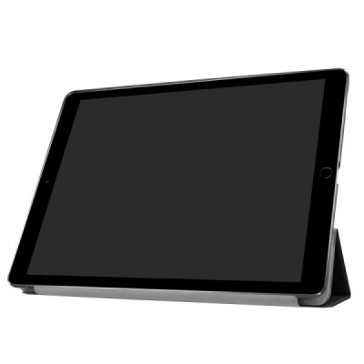 Apple iPad Pro 12.9" 2017 atverčiamas juodas odinis dėklas - knygutė / Priedai.lt