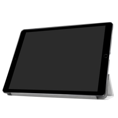 Apple iPad Pro 12.9" 2017 atverčiamas baltas odinis dėklas - knygutė / Priedai.lt