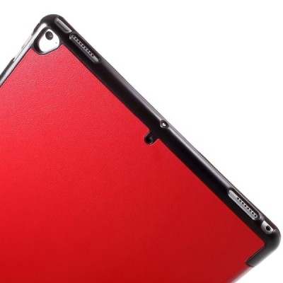 Apple iPad Pro 12.9" 2017 atverčiamas raudonas odinis dėklas - knygutė / Priedai.lt