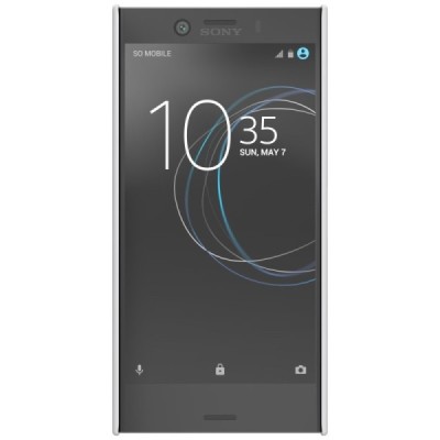 Nillkin Frosted Shield Sony Xperia XZ1 Compact baltas plastikinis dėklas + apsauginė ekrano plėvelė / Priedai.lt