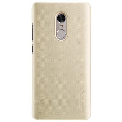 Xiaomi Redmi Note 4X Nillkin Frosted Shield auksinis plastikinis dėklas + apsauginė ekrano plėvelė / Priedai.lt