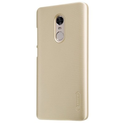 Xiaomi Redmi Note 4X Nillkin Frosted Shield auksinis plastikinis dėklas + apsauginė ekrano plėvelė / Priedai.lt