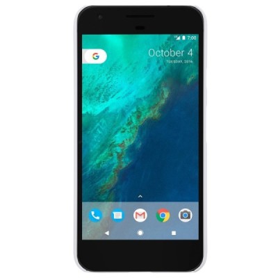 Nillkin Frosted Shield Google Pixel XL baltas plastikinis dėklas + apsauginė ekrano plėvelė / Priedai.lt