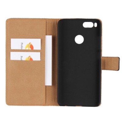 Xiaomi Mi A1 ir Mi 5X atverčiamas juodas odinis Casual dėklas - piniginė / Priedai.lt