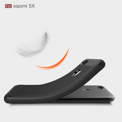 Xiaomi Mi A1 ir Mi 5X „Carbon“ kieto silikono TPU juodas dėklas - nugarėlė / Priedai.lt