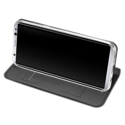 „Dux Ducis“ Skin serijos Samsung Galaxy S8 (G950) juodas odinis atverčiamas dėklas / Priedai.lt