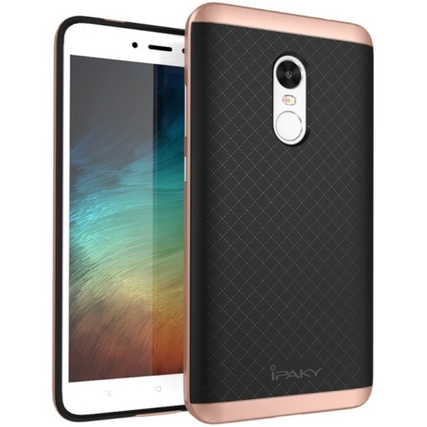 „IPAKY“ Kõva silikoon (TPU) kaaned - must / roosa (Redmi Note 4X)