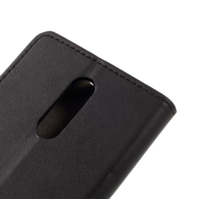 Xiaomi Redmi Note 4X atverčiamas juodas odinis dėklas, knygutė - piniginė / Priedai.lt