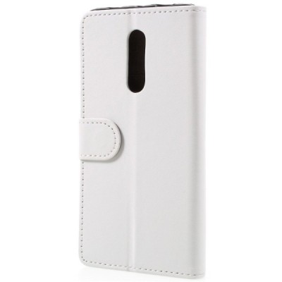 Xiaomi Redmi Note 4X atverčiamas baltas odinis dėklas, knygutė - piniginė / Priedai.lt
