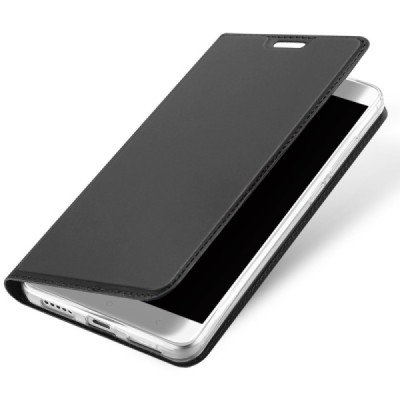 „Dux Ducis“ Skin serijos Xiaomi Redmi Note 4X juodas odinis atverčiamas dėklas / Priedai.lt