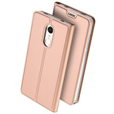 „Dux Ducis“ Skin serijos Xiaomi Redmi Note 4X rožinis odinis atverčiamas dėklas / Priedai.lt